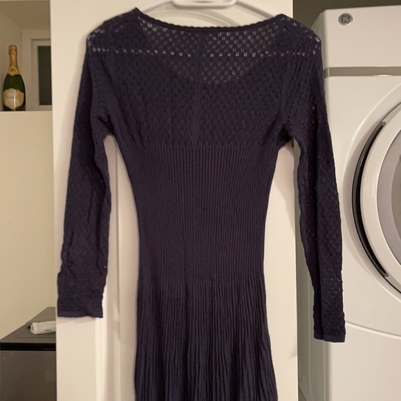 Rebecca Taylor Blue Knit Long Sleeve Dress size small - Picture 4 of 5